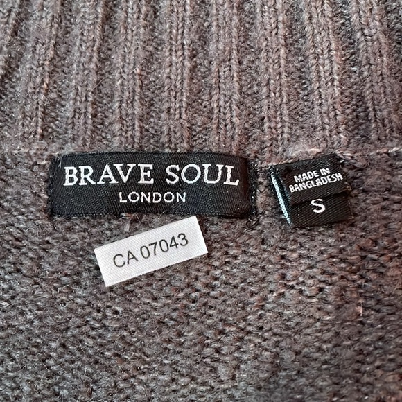 Brave Soul Cozy Oversized Cardigan-Grey-Sz S - Picture 6 of 6